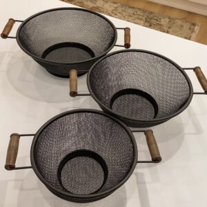 آبکش فلزی دسته چوب